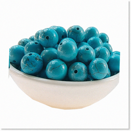 100pcs Blue Turquoise Stone Beads 8mm Round Loose Gemstones for Jewelry Making