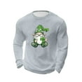 thumbnail image 4 of Amzcrzy - Sudadera Para Hombre, Estilo Informal, Holgada, Elástica, Para Fitness, Para El Hogar, Con Estampado Del Día De San Patricio, Manga Larga, Cuello Redondo, Blusa Gris, Talla M, 4 of 5