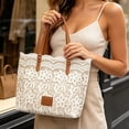 thumbnail image 4 of Women's Lace Tote Handbags Mid Capacity Top-handle Shoulder Purses Casual Summer Beach Bags for Women Work Travel Daily Use, 4 of 4