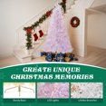 thumbnail image 4 of 7FT White Pre-Lit Christmas Tree with 400 String Lights Stepless Dimming,3 Color Modes,Hinged Xmas Pine Tree with 1218 Realistic Branch Tips and Metal Base,Artificial Christmas Tree for Holiday Home, 4 of 7
