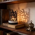 thumbnail image 4 of Arabic Candlestick Desktop Candle Holder Iron Ornament | Diffuses Soft Ambient Lighting for Festive Decor | Home Table Shelf Indoor Display, 4 of 8