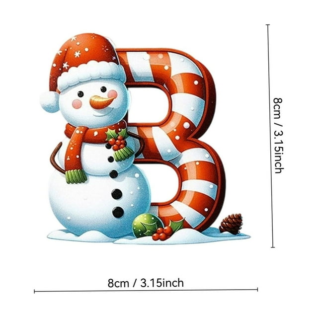 Christmas Tree Decorations,Acrylic 2D Cute Snowman Letter Hanging Decoration for Christmas Tree Festival