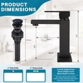 thumbnail image 6 of Wowow Single Handle Single Hole Bathroom Faucet with Supply Line and Deckplate in Matte Black, 6 of 7