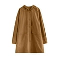 thumbnail image 2 of ClodeEU Women’s Long Jacket With Hood,Lightweight Waterproof Jackets,Travel Windproof Trench Coats Brown,Womens Plus XL, 2 of 8