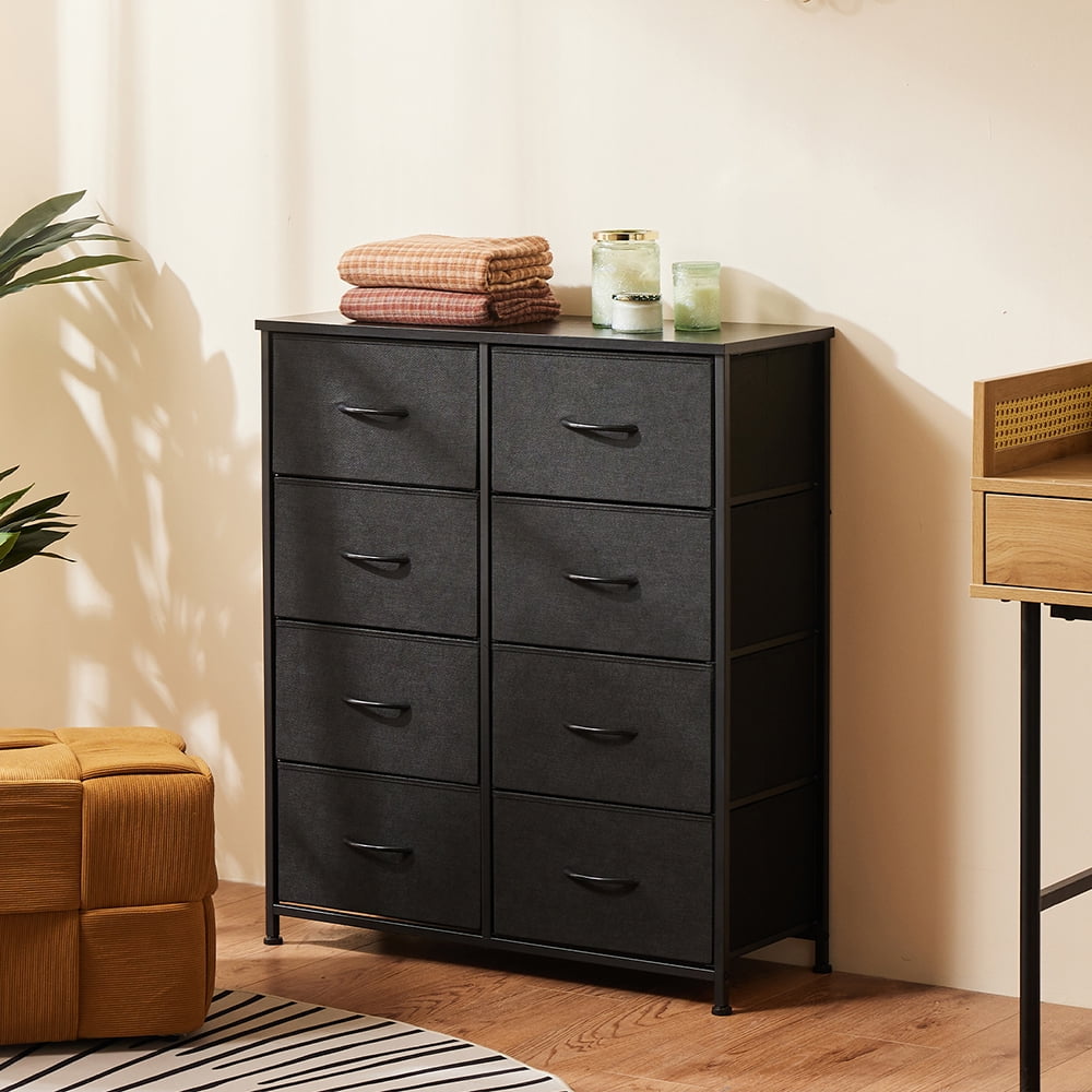 Gianna Dressers with 8 Fabric Drawers, Drawer Cabinet for Kitchen, Office, Hallway, Rustic Brown