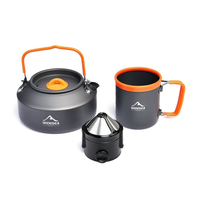 Hervidor de agua para acampar Yuarrent Widesea con taza de filtro y vajilla portátil