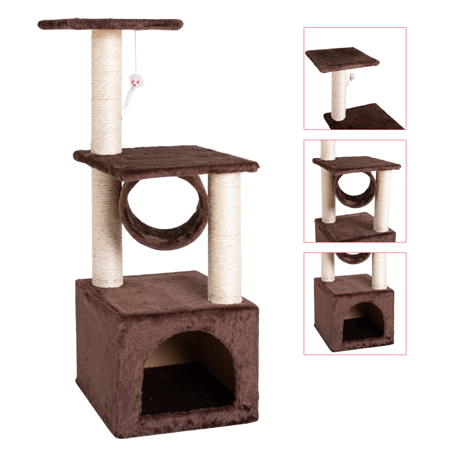36" 52" 60" 80" Cat Tree Tower Condo Furniture Scratch Post Kitty Pet House Play 