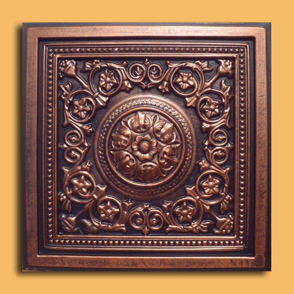 Majesty Antique Copper Black Pvc Ceiling Tiles For Drop In Grid System 10 Pack Walmart Com
