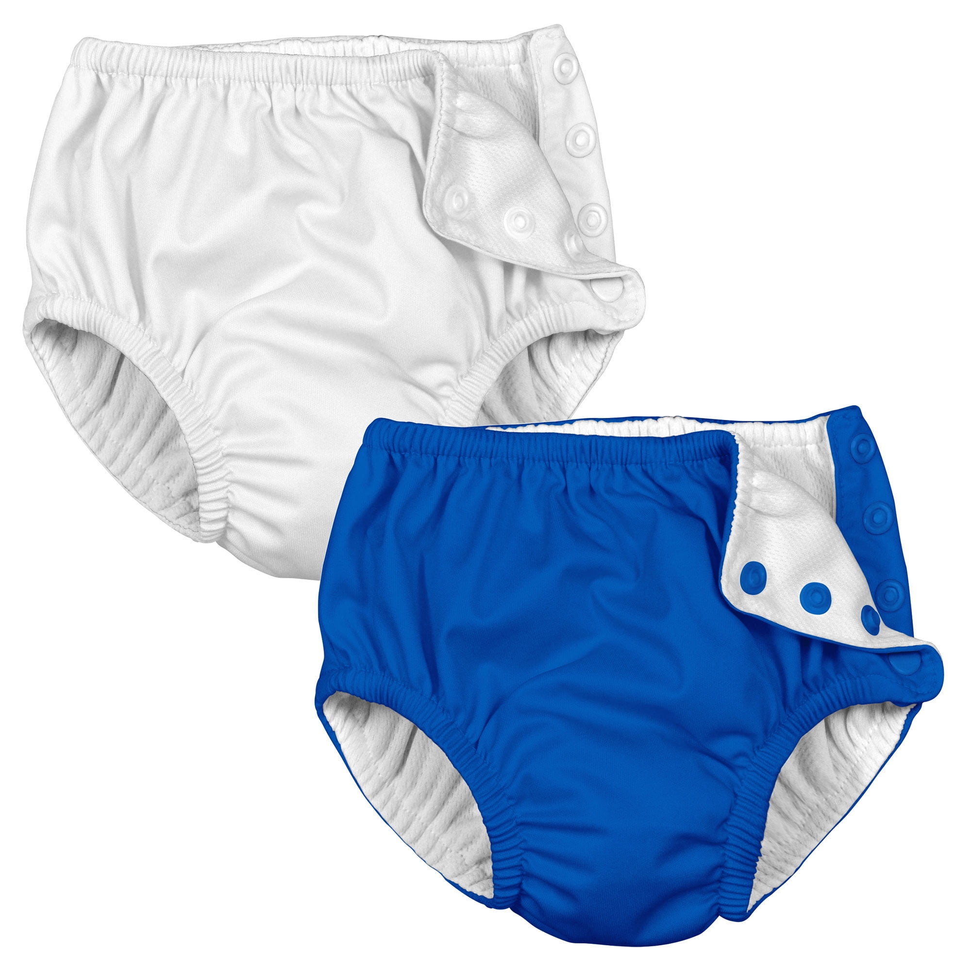 i play Baby and Toddler Snap Reusable Swim Diaper White and Royal