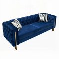 thumbnail image 6 of Modern Tufted Velvet Chesterfield Living Room Sofa 84.25''W with Gold Metal Legs, 6 of 8