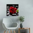 thumbnail image 4 of JRXY Zen Bathroom Wall Art Rose Picture Black and Red Wall Decor Flower Canvas Prints Meditation Poster Framed Wall Art for Home Accessories Room Décor Spa Stone Decorations 16x16 Inch 12x12 in, 4 of 4