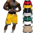thumbnail image 1 of Shorts pour Hommes Décontractés Imprimé Lettre Taille à Cordon Shorts Décontractés Nœud devant Trackgym Rouge m, 1 of 4