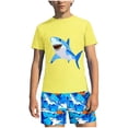thumbnail image 2 of Fnooota Boys Rash Guard Swimsuits 2 Piece, Short Sleeve Summer Graphic Kids Bathing Suits Boys'Swimwear Multicolor Size 10, 2 of 8