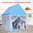 thumbnail image 6 of Costway Kids Play Tent Large Playhouse Children Play Castle Fairy Tent Gift w/ Mat Blue, 6 of 11