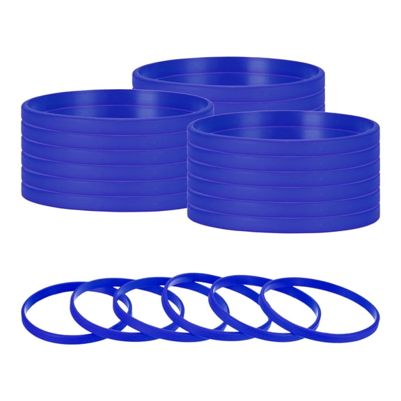Uxcell 24Pcs Rubber Bracelets, Silicone Wristbands Solid Color for Sport/Workout/Basketball Men Women Teens [Dark Blue]