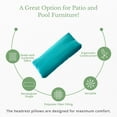 thumbnail image 3 of Sunbrella Headrest/Lumbar Pillow for Ledge Chaises, Loungers, and Pool Chairs, Ideal for Outdoor and Patio Furniture, 18” x 8” x 3", Aruba/Turquoise, 3 of 6