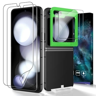 [2 2 Pack] Cnarery for Galaxy Z flip 5 Screen Protector, Inner Screen Flexible TPU Film   Back Screen Protector Tempered Glass, HD Cleam, Anti-Scratch, Bubble free