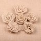 thumbnail image 2 of 6 rosas de arpillera de yute, flores rústicas vintage para decoración de bodas y Navidad (color yute), 2 of 2