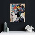 thumbnail image 4 of MLJA African American Wall Art Black Women Art Wall Decor Blue Flower Pictures Abstract Paintings Framed Portrait Artwork for Bathroom Bedroom Office Wall Decorations Small Farmhouse 16x20in, 4 of 4