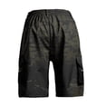 thumbnail image 4 of Nestiefly Camo Cargo Shorts for Men Twill Knee Length Elastic Waist Athletic Shorts with Pockets Summer Casual Outdoor Hiking Short Dark Green L, 4 of 4