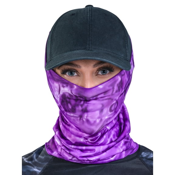 Aqua Design Neck Gaiter Face Mask For Women Washable Breathable Cloth: Aqua Design Balaclava: Liquid Purple size Large