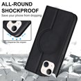 thumbnail image 6 of Allytech Case for iPhone 15 Plus Compatible with MagSafe Wireless Charging, Shockproof Full Protective Flip Folio Wallet Case with RFID Blocking Card Slots PU Leather Stand Magnetic Cover, Black, 6 of 9