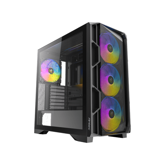Antec Flux Rear Tempered Glass ATX Mid Tower APC Case, 5 PWM Fans Included