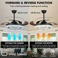 thumbnail image 6 of FINE MAKER 42 inch 7 Color Bluetooth Crystal Ceiling fan Light, Living room Remote Control Reversible 6 Speed Ceiling fan, 6 of 10