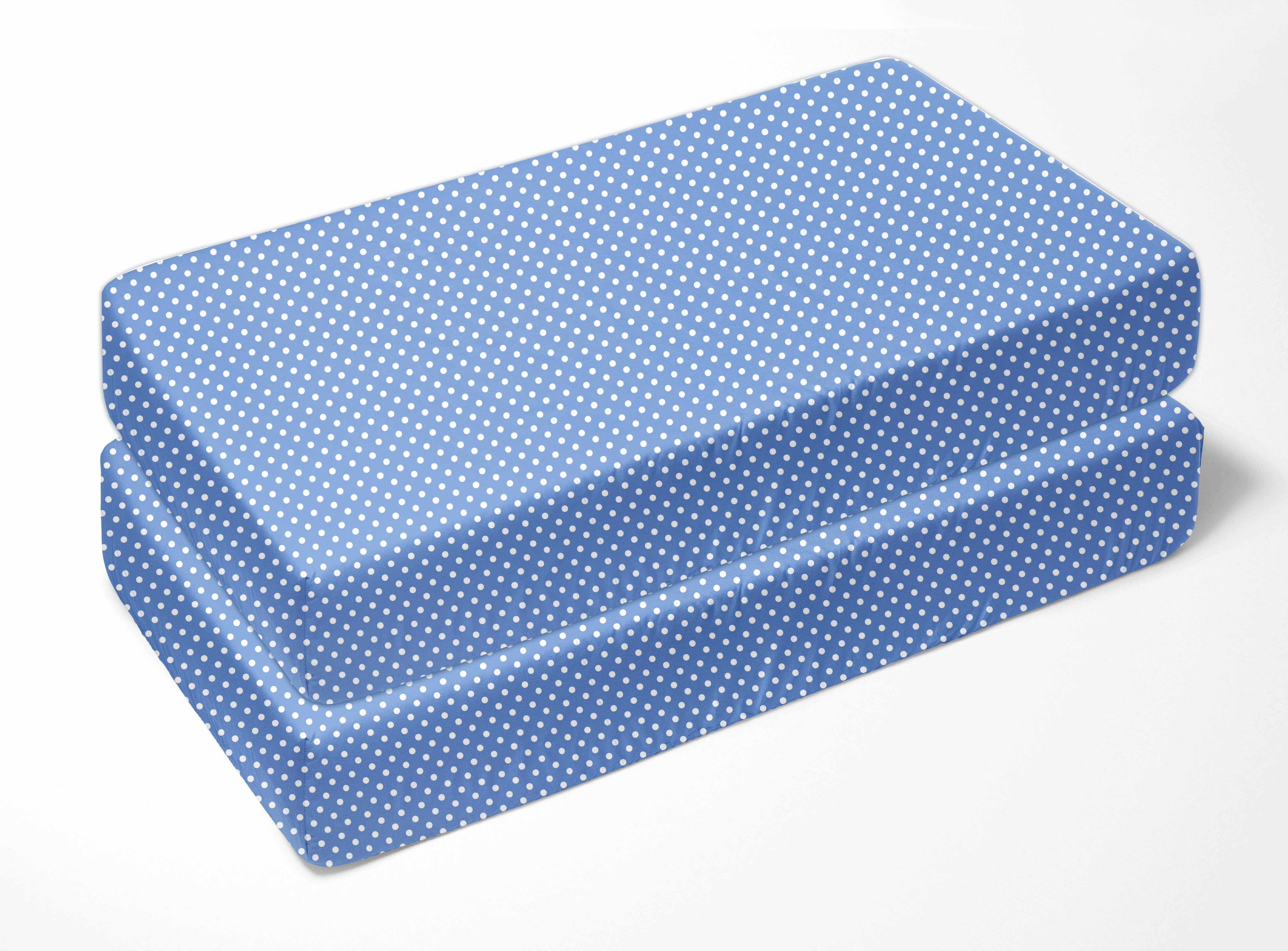 Bacati - Pin Dots Fitted Crib Sheets 100% Cotton Percale,  Available in Multiple Colors