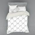 thumbnail image 2 of Ambesonne Black and White Bedding Set 3 Pcs, Musical Notes, Twin, Charcoal Grey, 2 of 3