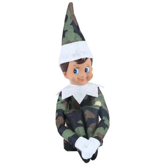 Christmas On The Shelf Boy Girl Toy Figure Elf Doll Xmas Gift Decor Camouflage Boy