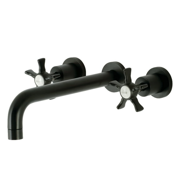 Kingston Brass KS8020NX Hamilton Two-Handle 3-Hole Wall Mount Roman Tub Faucet in Matte Black