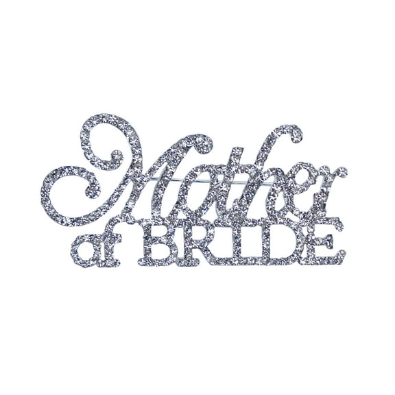 Mother of the Bride Rhinestone Pin/Brooch in Silver