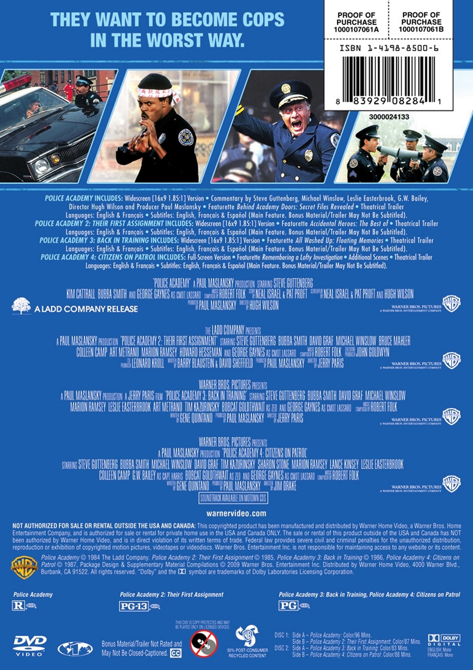 4 Film Favorites: Police Academy 1-4 Collection (DVD), Warner Home Video, Comedy - image 2 of 2