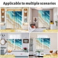 thumbnail image 5 of Teal Gradient Ocean Kitchen Curtains Window Panels, Ombre Watercolor Coastal Beach Waves Insulated Window Treatment Curtain, Grommet Curtains for Bedroom/Living Room/Bathroom, 2 Piece 52"Wx72"L, 5 of 8