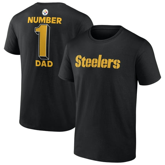 Men's-Fanatics Black Pittsburgh Steelers Big & Tall Number One Dad T-Shirt