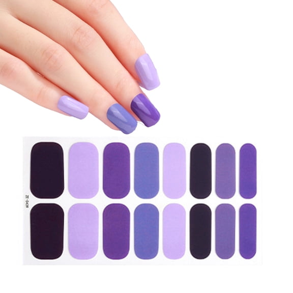 Gel Nail Stickers 16 Strips Semi Cured Gel Nail Polish Wraps Long Lasting Manicure Decals for Women Girls 1 Shee