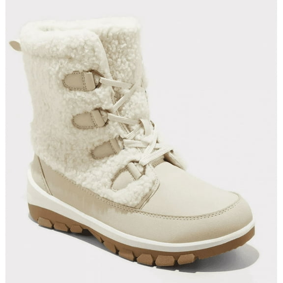 Women's Corie Shearling Hiker Winter Boots Cream 11