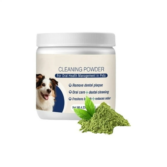 Pet Tooth Powder, Dog Teeth Cleaning Products Probiotic Containing Teeth Cleaning Powder Bad Breath For Plaque And Small And Large Pet Teeth Cleaner 120g