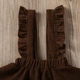 thumbnail image 4 of Toddler Baby Girls Corduroy Suspender Skirt Ruffle Hem Solid Color Sleeveless Strap Overall Dress, 4 of 6