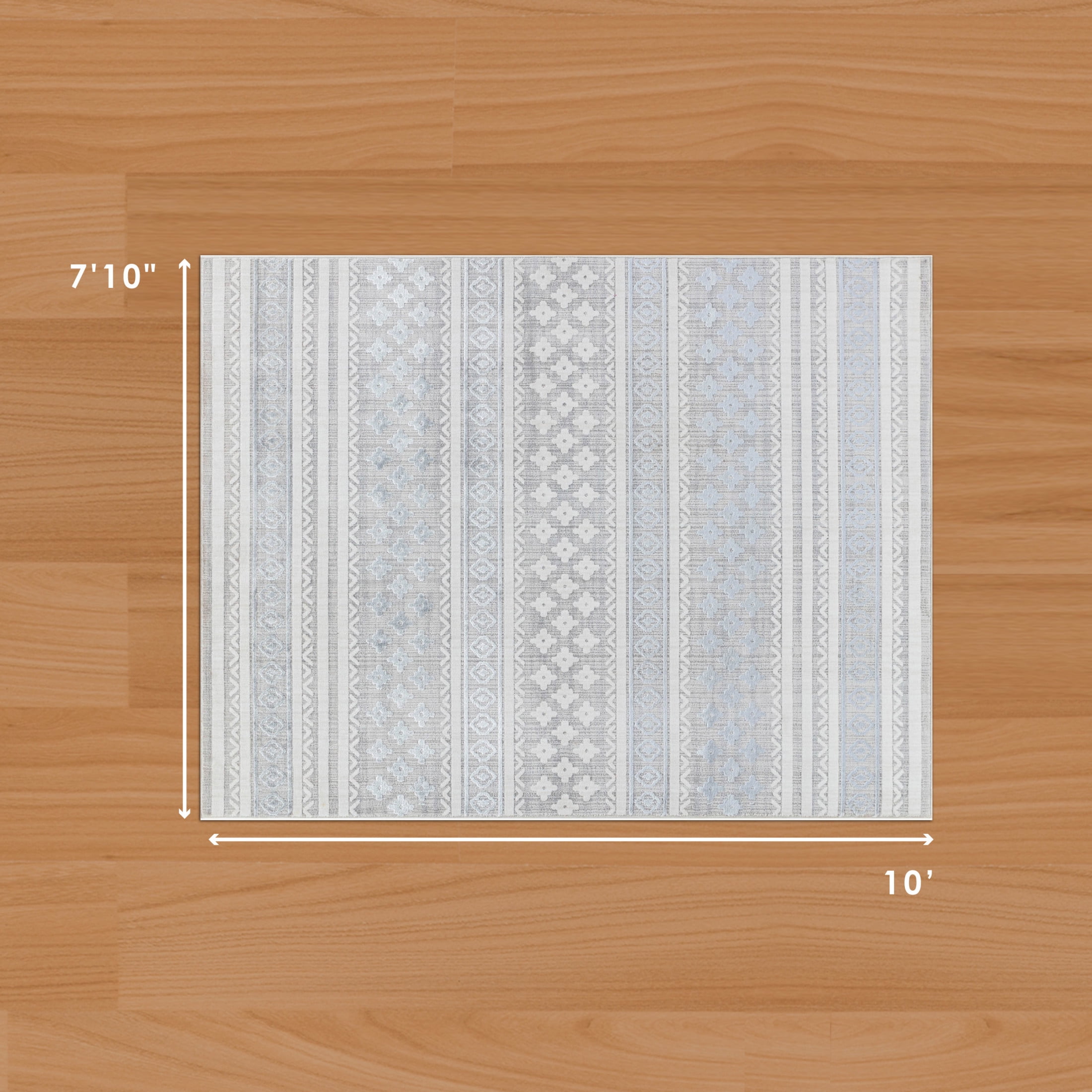 CHI Sumter Stripe Grey 7'10" x 10' Area Rug