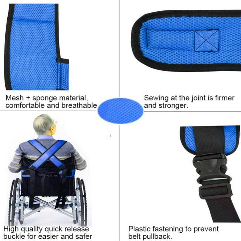 Wheelchair Seat Belt Torso Support Vest for Patient, Elderly & Disabled, Adjustable Full Body Harness Prevent Tilting or Falling & Keep User Upright, Chest Waist Band with Easy Release Buckles