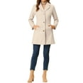 thumbnail image 2 of INSPIRE CHIC Women's Coats Single Breasted Long Outerwear Winter Trench Coat M Cream White, 2 of 6