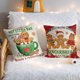 thumbnail image 3 of Fundas de lino con estampado navideño, fundas de almohada decorativas, 45x45cm, 4 Uds., 3 of 9