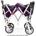 thumbnail image 4 of Creative Outdoor Push-Pull Collapsible Folding Wagon for Kids With Removable Canopy- Purple and Gray, 4 of 6