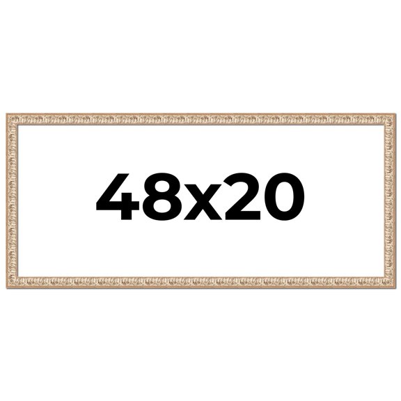 48x20 Frame White Real Wood Picture Frame Width 1.5 inches | Interior Frame Depth 0.5 inches |
