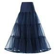 thumbnail image 6 of Sngxgn Womens Midi Skirt A Line Summer Flared Solid Skirts Casual Elegant(Navy,One Size), 6 of 6