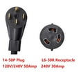 thumbnail image 2 of NEMA 14-50P to L6-30R 4 Prong 50 Amp to Twist Lock 3 Prong 240V 30 Amp Power Cord Adapter Welder Welding Dryer EV Charger Power Cord Adapter Adaptor Connector Connecter, 2 of 2