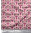 thumbnail image 1 of Soimoi Satin Silk Fabric Moroccan Damask Printed Fabric 1 Yard 42 Inch Wide, 1 of 3