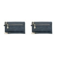 thumbnail image 3 of Qarigey Cartera de mujer, portátil, Vintage, carpeta de fotos de repuesto, bolsillo con cremallera, monedero para chicas, Notecase, regalo de Azul oscuro 2piezas, 3 of 6